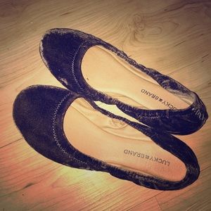 Lucky Brand, Brown Velvet Flats